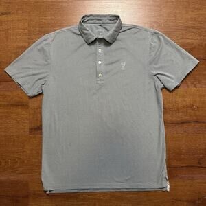 Johnnie O Polo Shirt Mens M Gray Short Sleeve Performance Golf City Casual
